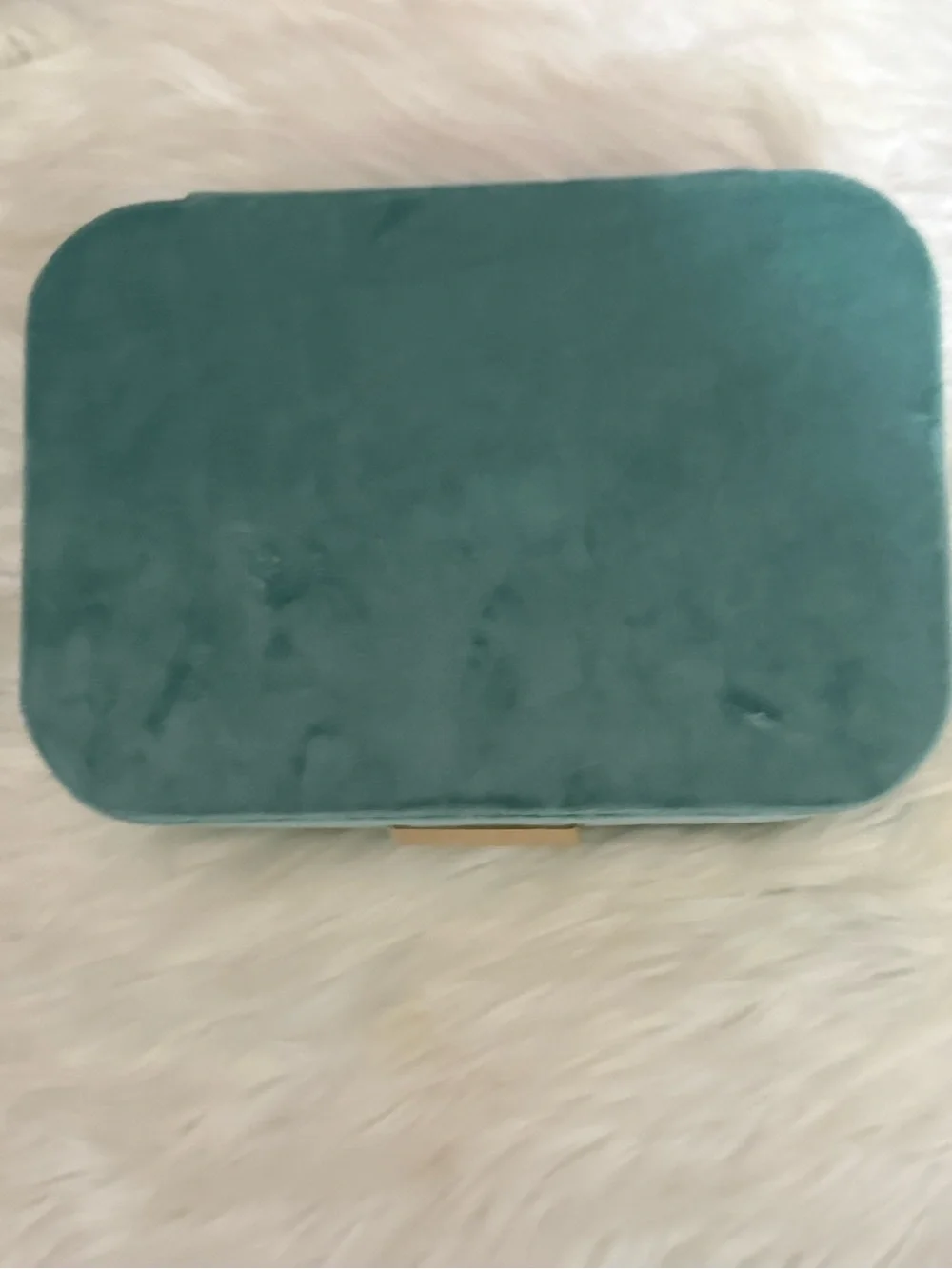 Velvet Jewelry Organizer Box in Mint Green - Compact Travel Case